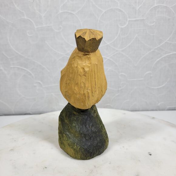 VTG Henning Norway Hand Carved Wooden Troll King Crown Folk Art 6” Signed - Picture 3 of 12